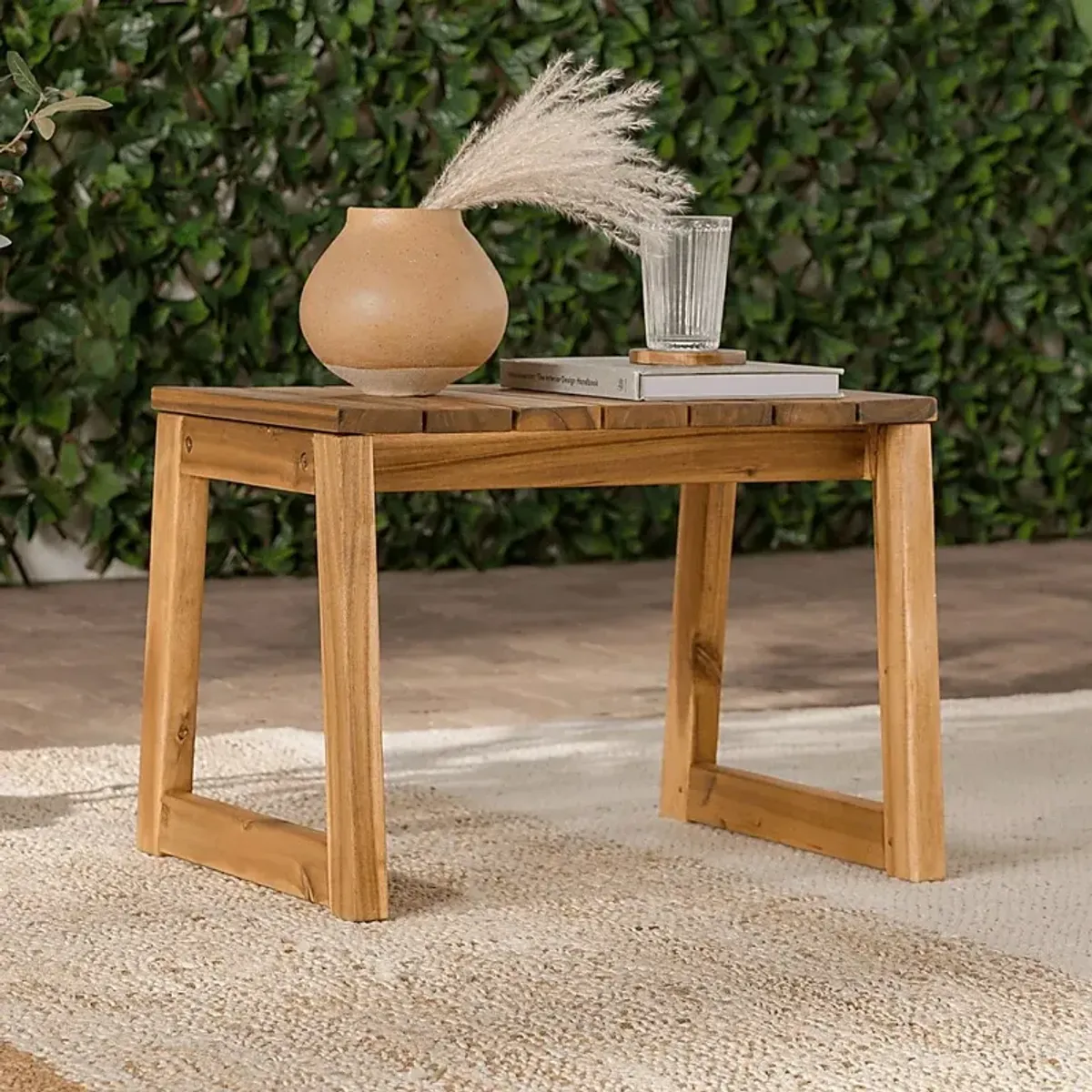 Outdoor Guilmere Natural End Table