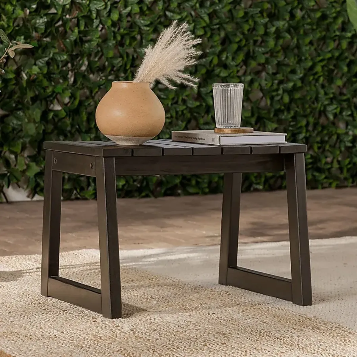 Outdoor Guilmere Black End Table