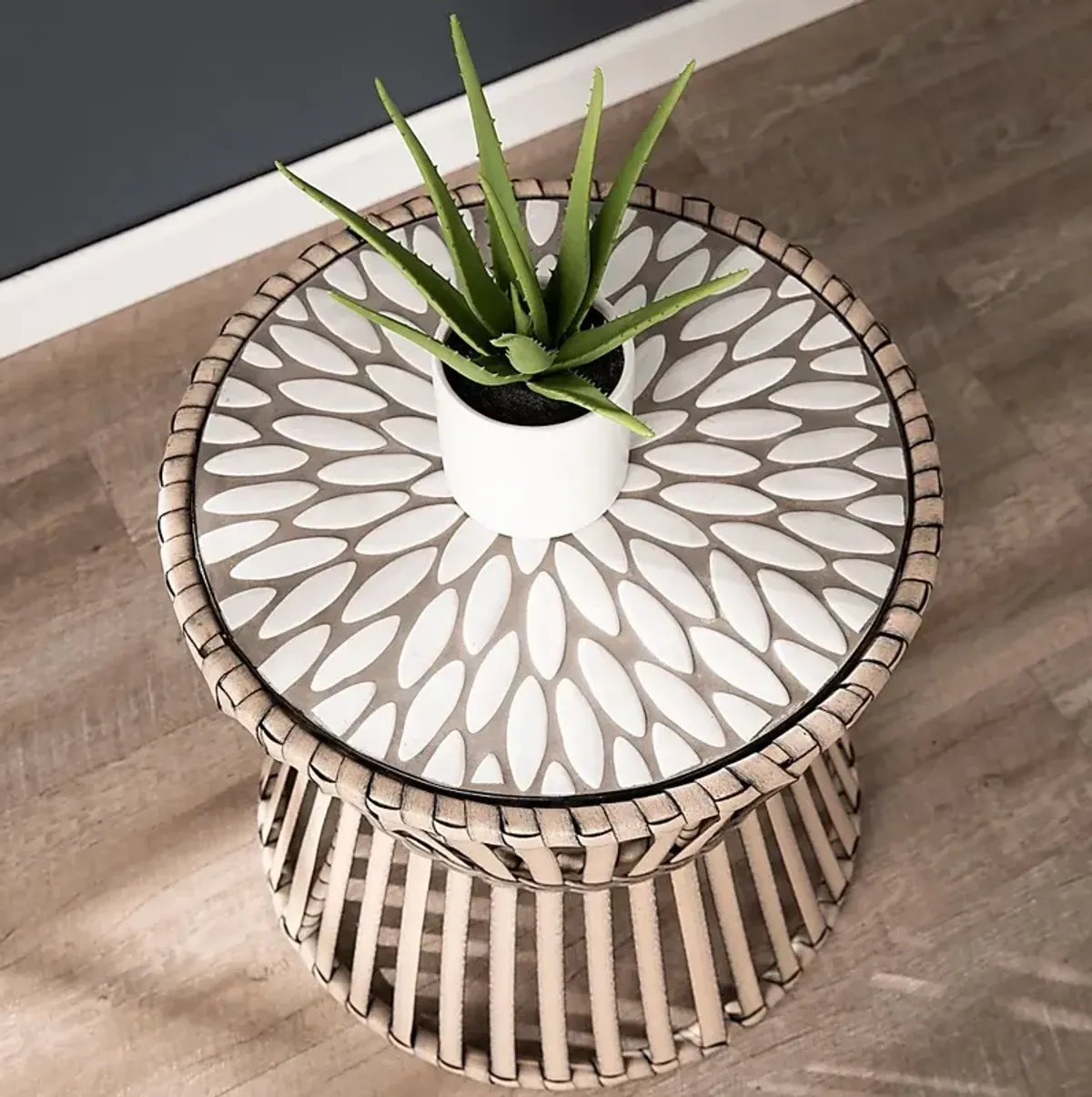 Eavie Gray Outdoor End Table