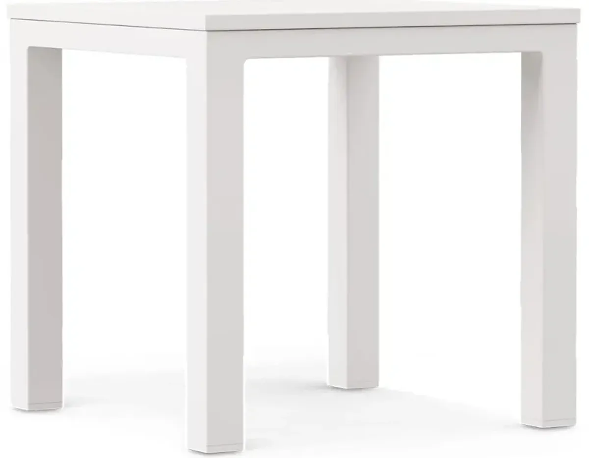 Solana White Square Outdoor End Table