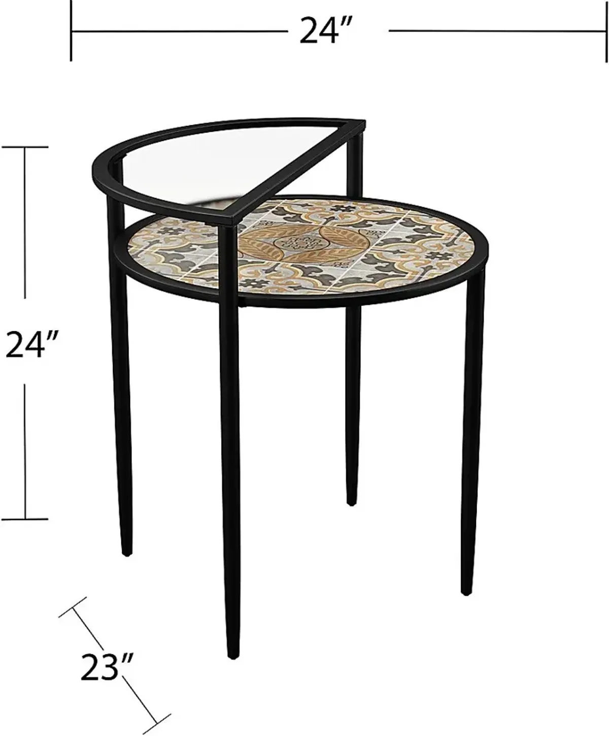 Outdoor Kennilworth  Black Accent Table