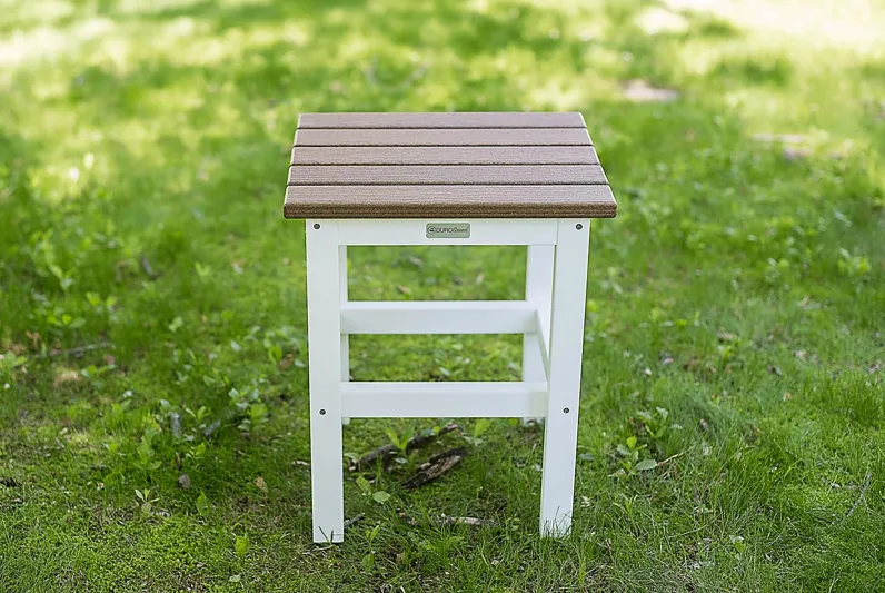 Bayfield Park Natural White and Mocha Outdoor Side Table