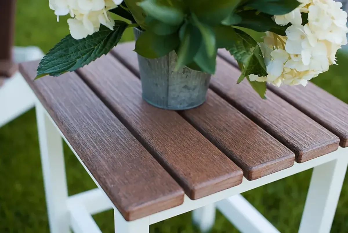 Bayfield Park Natural White and Mocha Outdoor Side Table