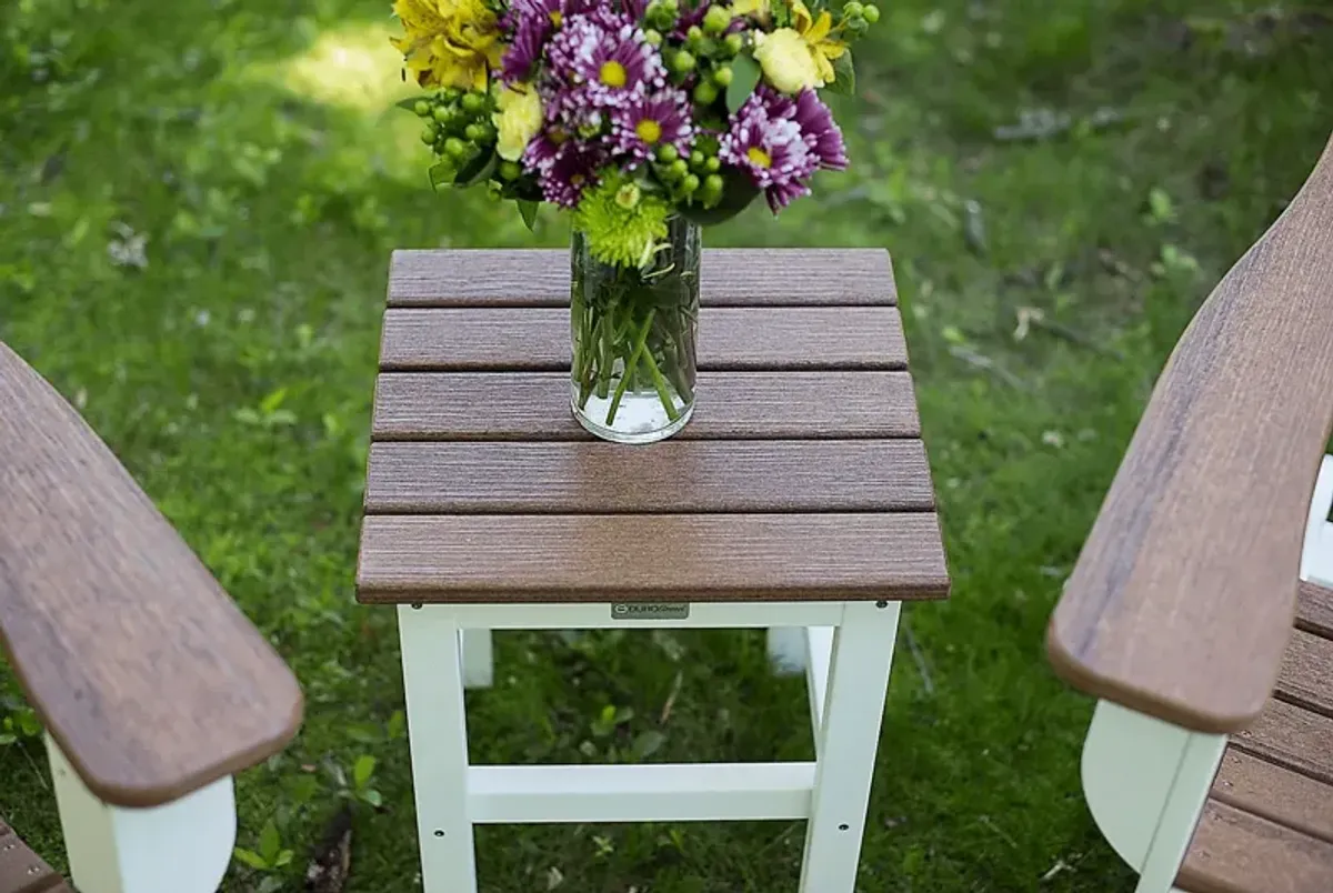 Bayfield Park Natural White and Mocha Outdoor Side Table