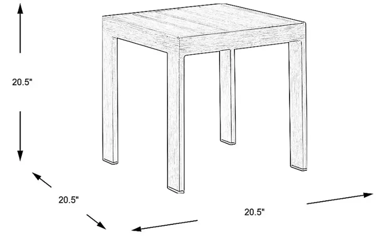 Sun Valley Light Gray Outdoor End Table