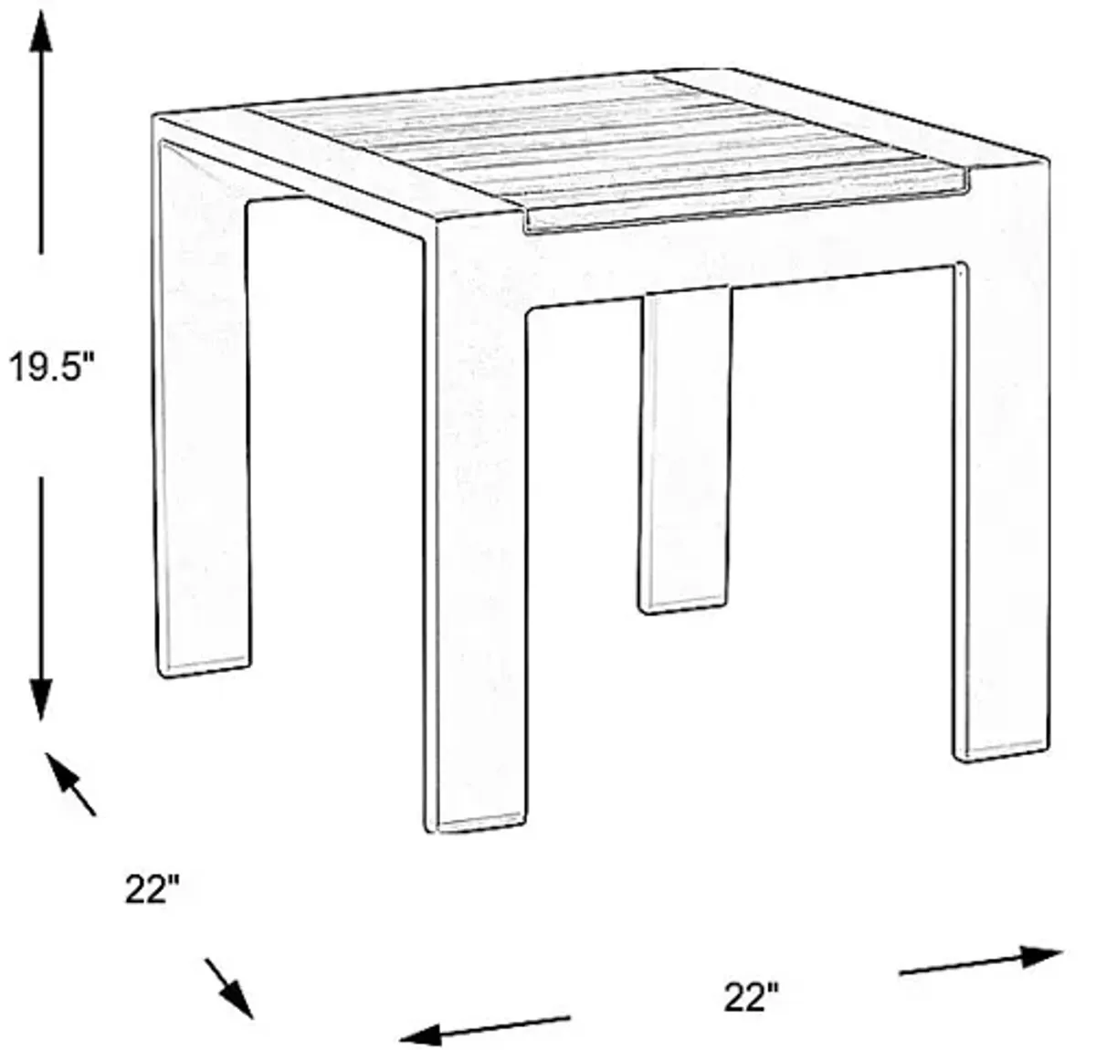 Solana Taupe Outdoor End Table with Teak Top