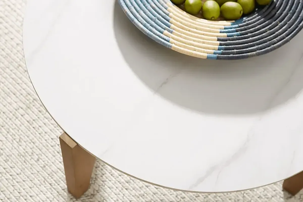 Tessere White Outdoor End Table