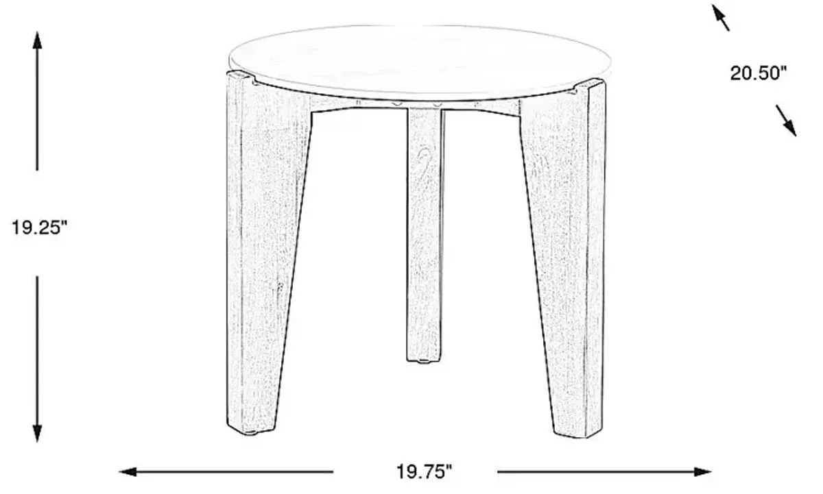 Tessere White Outdoor End Table