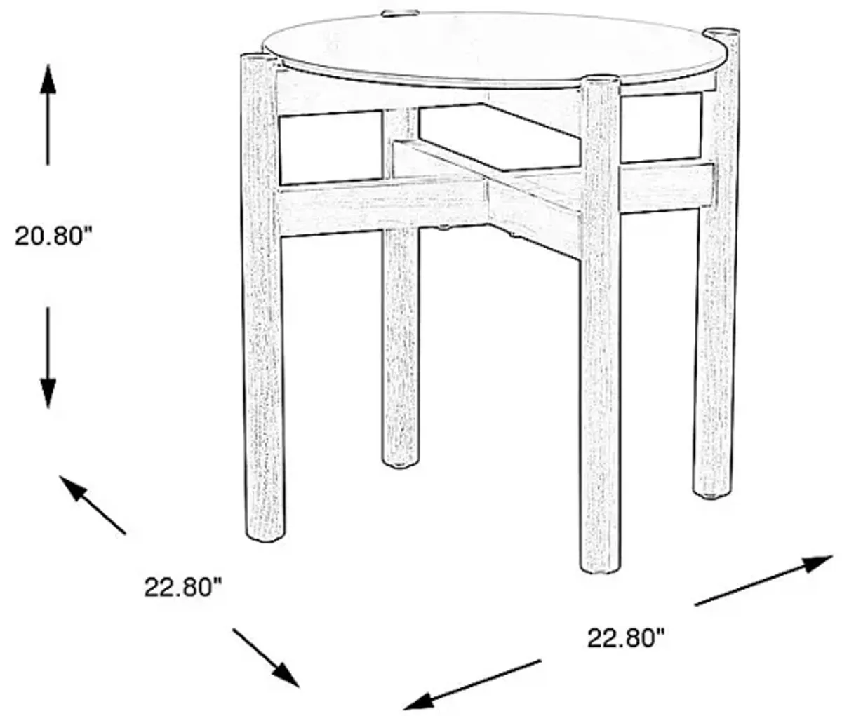 Marche White Outdoor End Table