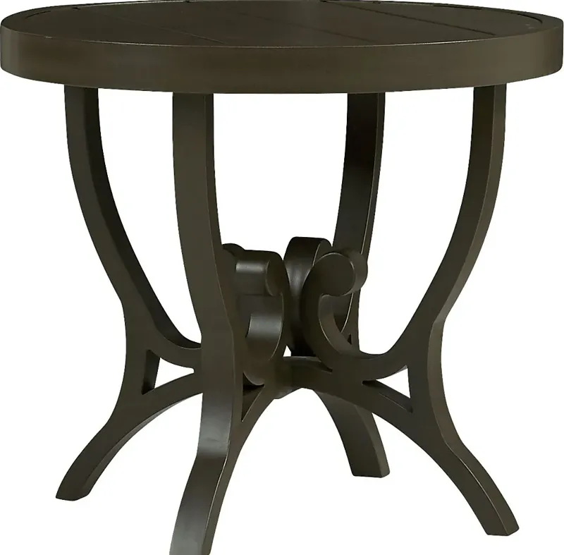 Lake Breeze Aged Bronze Outdoor Round End Table