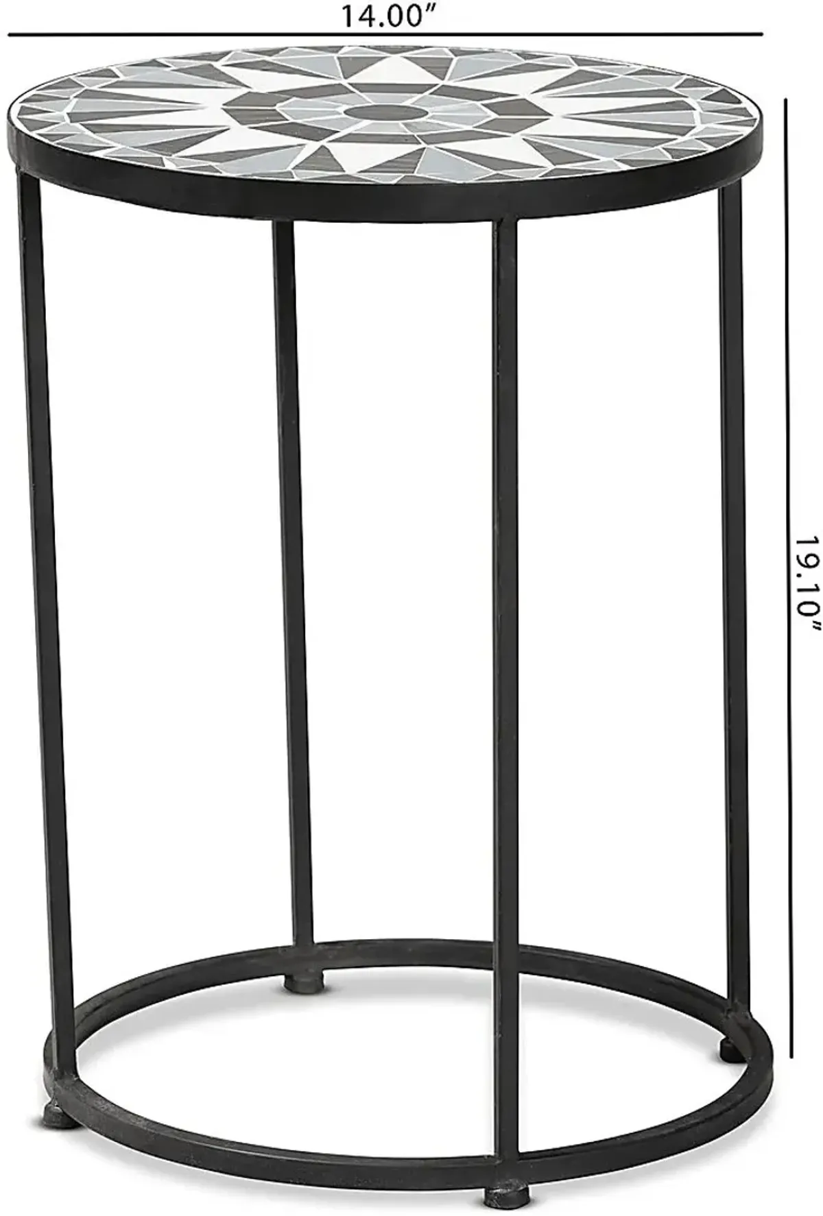 Outdoor Adenleah Black Side Table