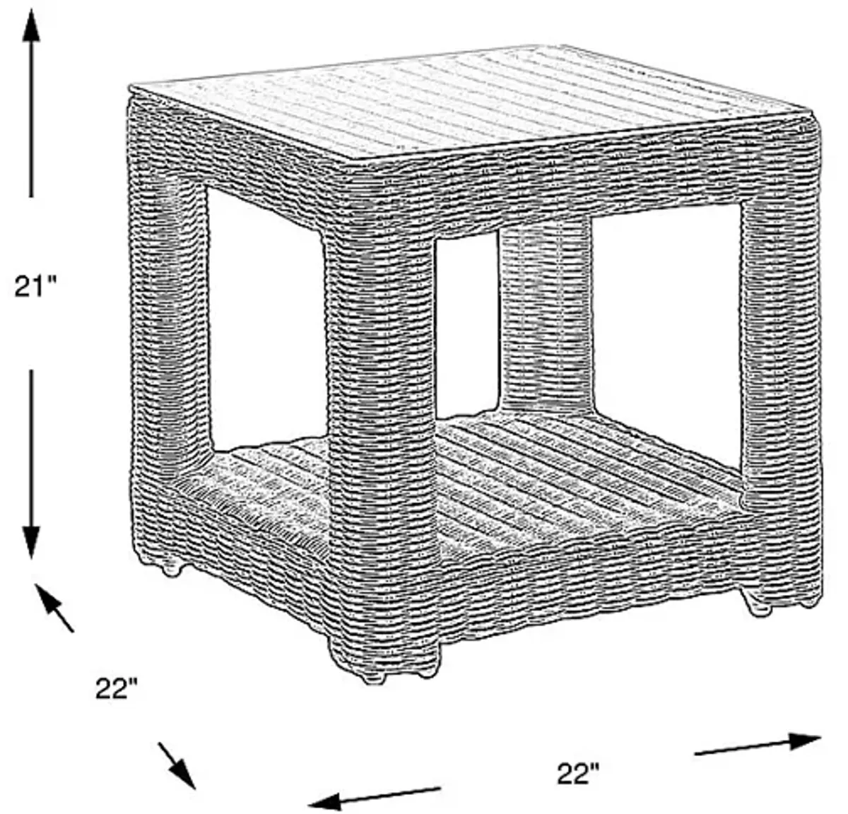 Forest Hills Gray Outdoor End Table