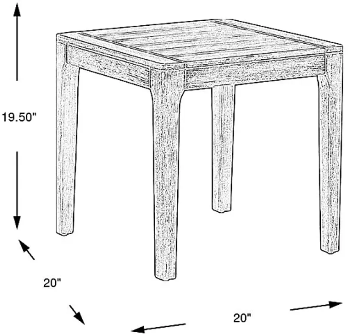 Forest Hills Gray Wood Outdoor End Table