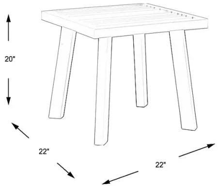Acadia White Outdoor End Table