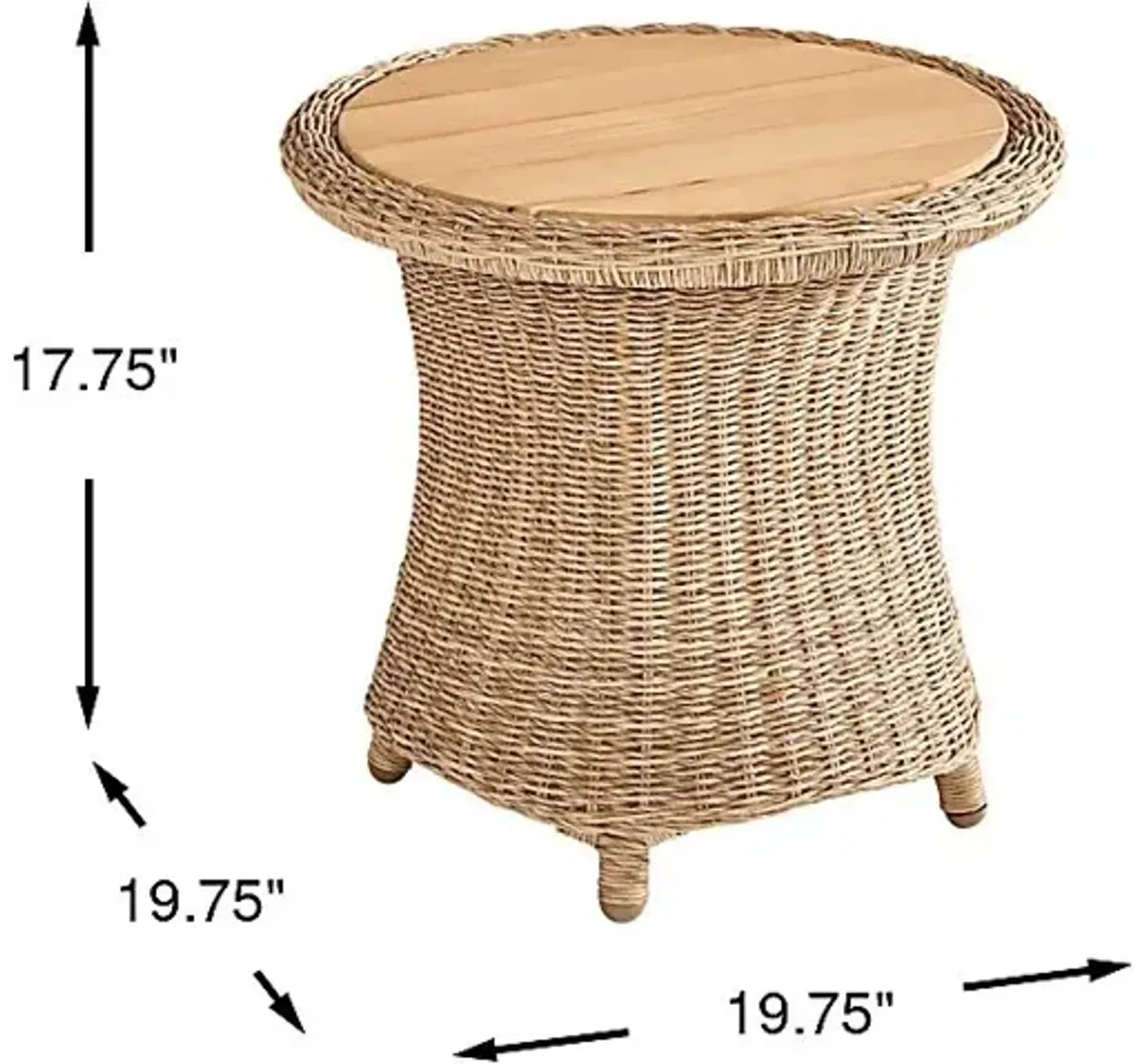 Sarina Bay Natural Outdoor End Table