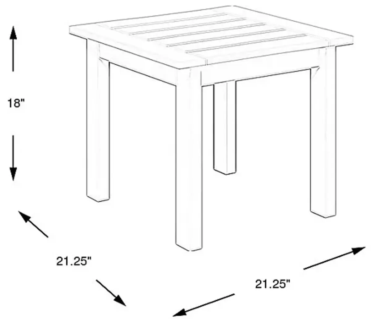 Eastlake White Outdoor End Table