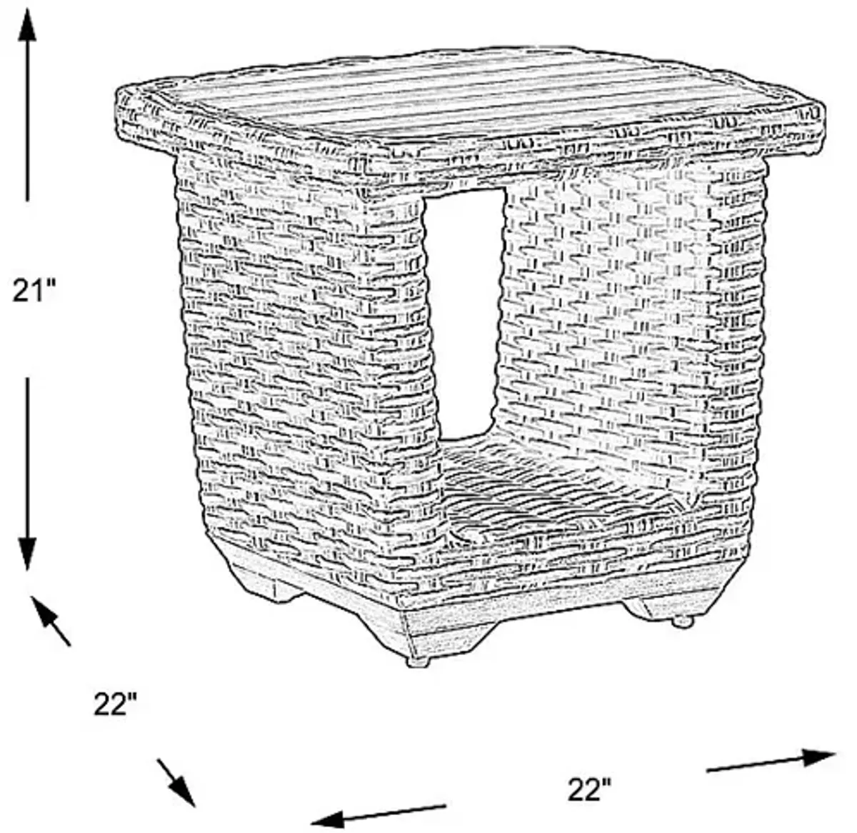 Montecello Gray Outdoor End Table