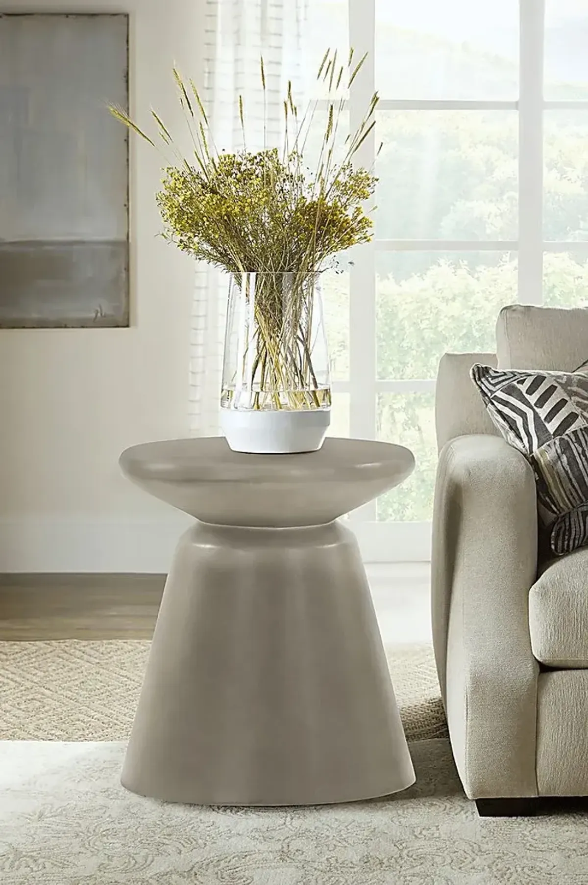 Lenael Gray Outdoor End Table