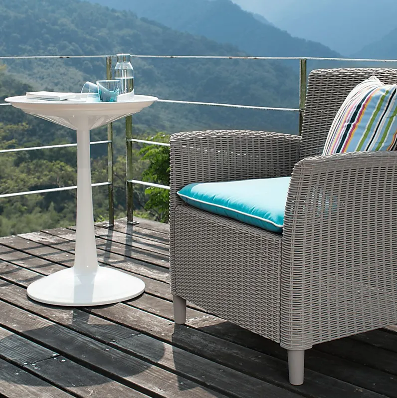 Lagoon Sprout White Adjustable Outdoor Side Table