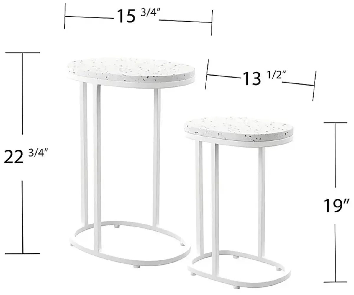 Outdoor Storrington White Nesting Tables Set of 2