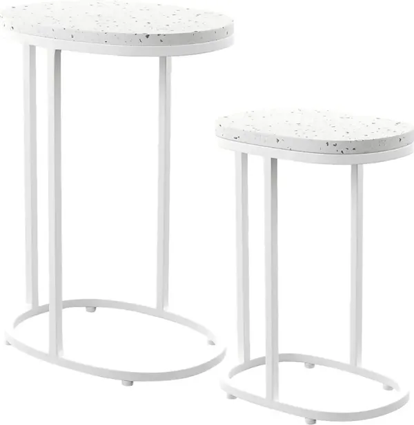 Outdoor Storrington White Nesting Tables Set of 2