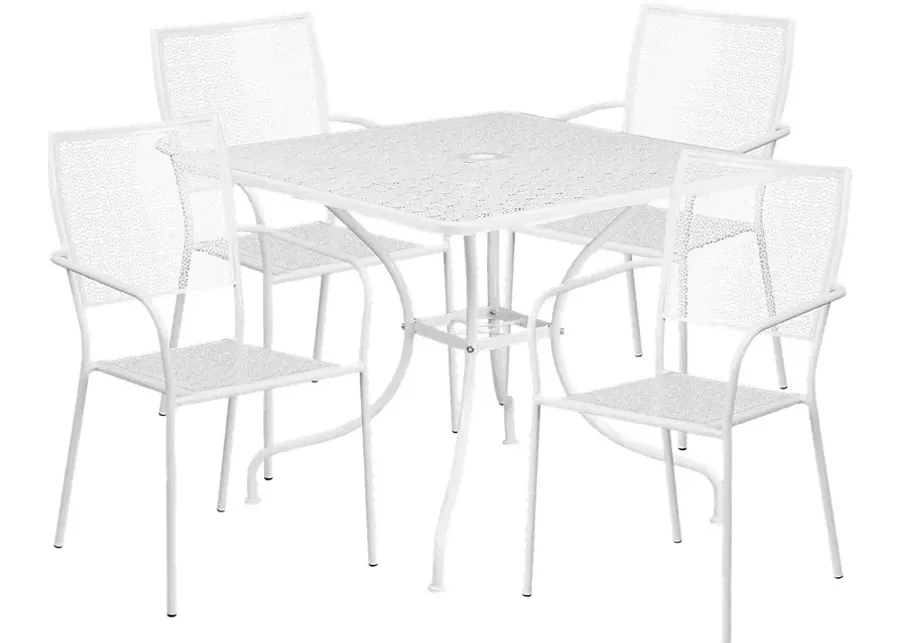 Sunrise Garden White 5 Pc 35.5 in. Square Patio Set