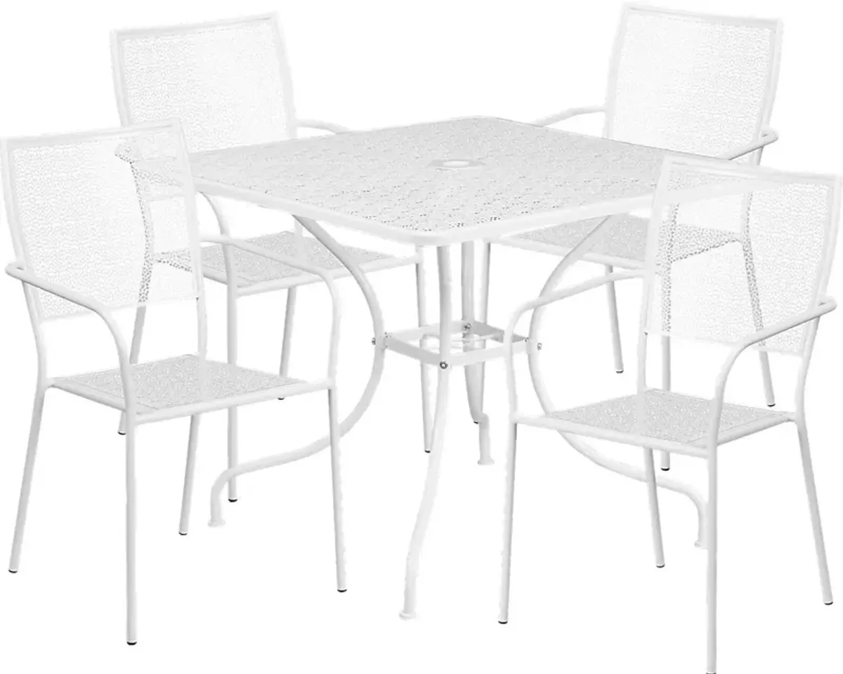 Sunrise Garden White 5 Pc 35.5 in. Square Patio Set