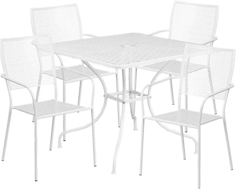 Sunrise Garden White 5 Pc 35.5 in. Square Patio Set