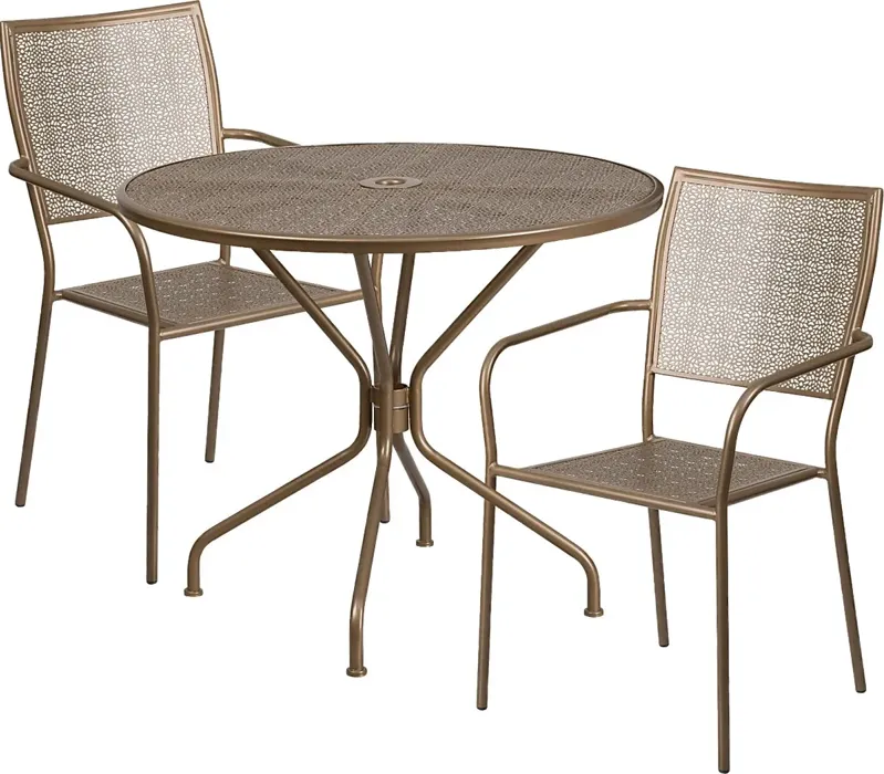 Dockside Gold 3 Pc 35 in. Round Patio Set