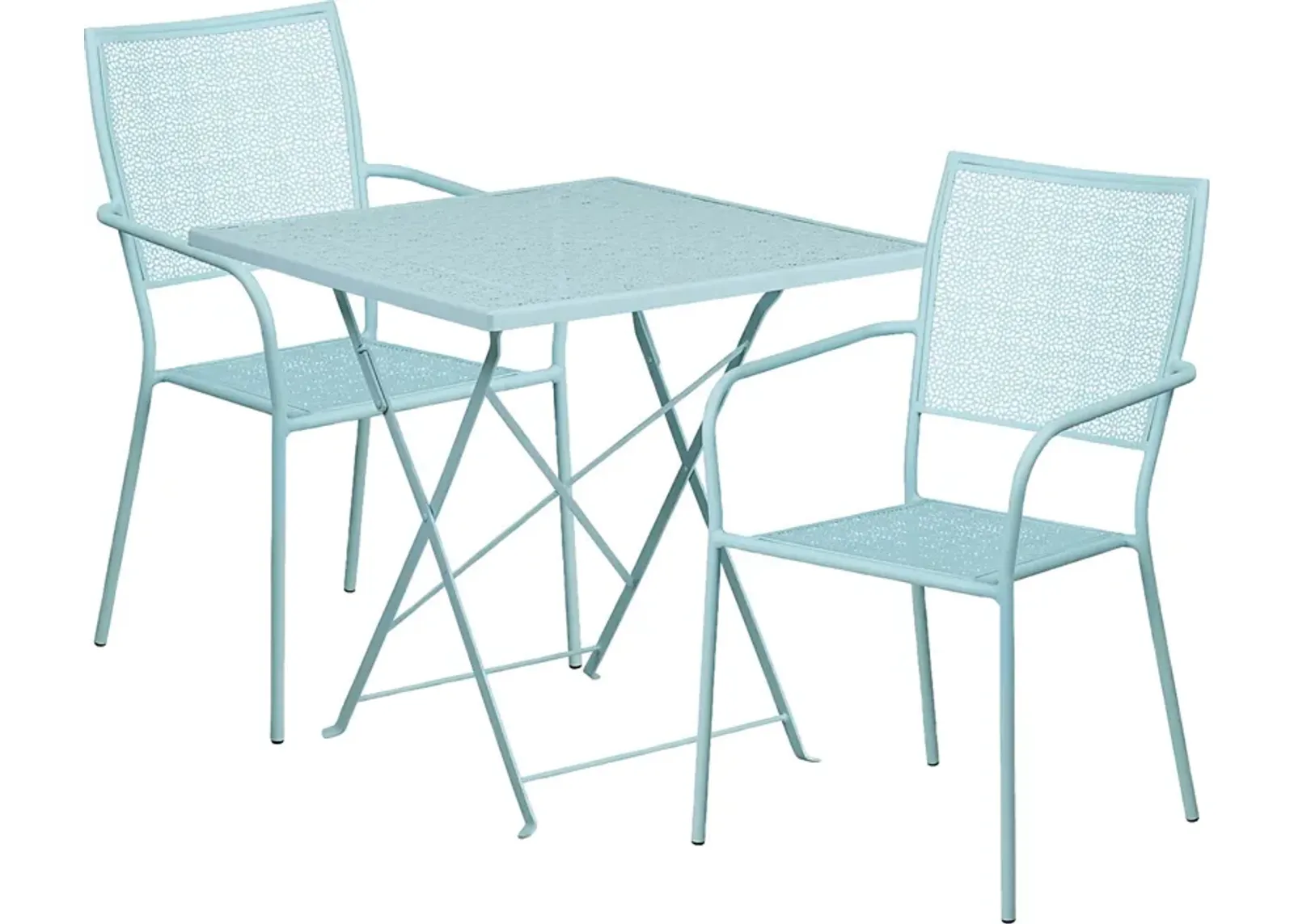 Lakeville Blue 3 Pc 28 in. Square Folding Patio Set