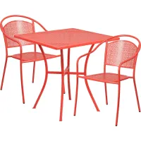 Summer Haven Coral 3 Pc 28 in. Square Patio Set