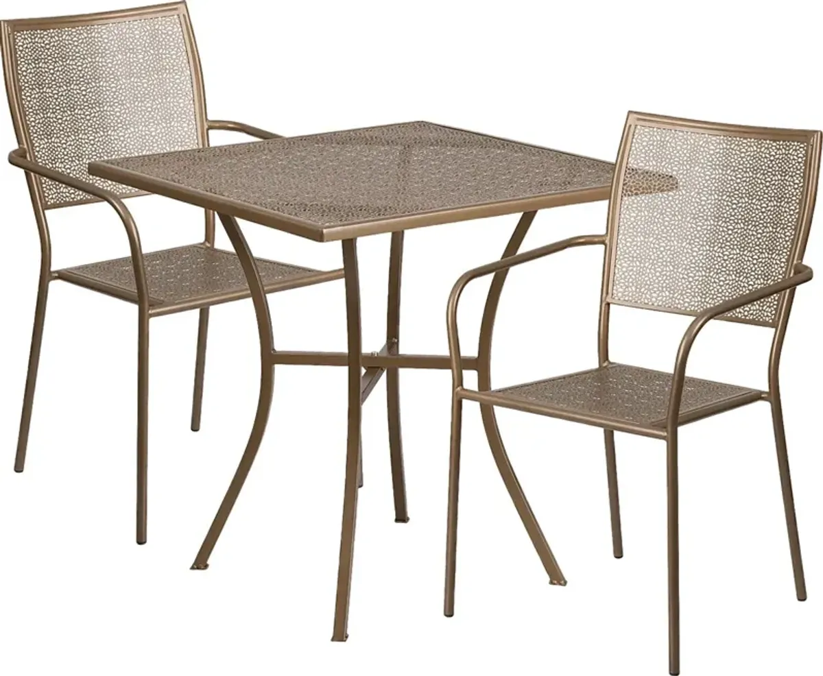 Summer Haven Gold 3 Pc 28 in. Square Patio Set