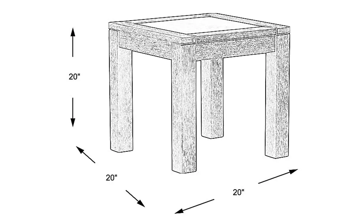 Lake Tahoe Gray Outdoor End Table