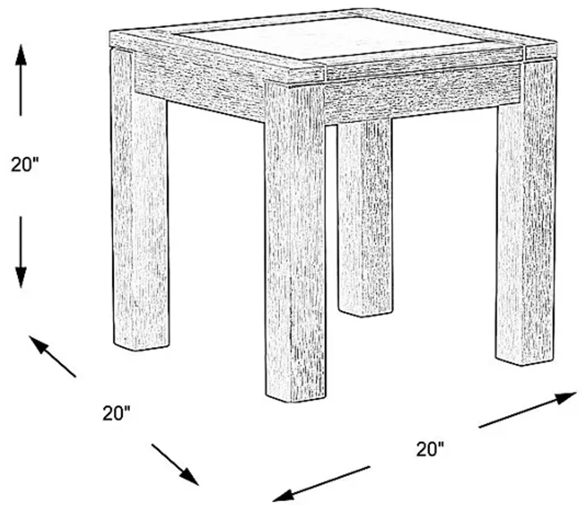 Lake Tahoe Gray Outdoor End Table