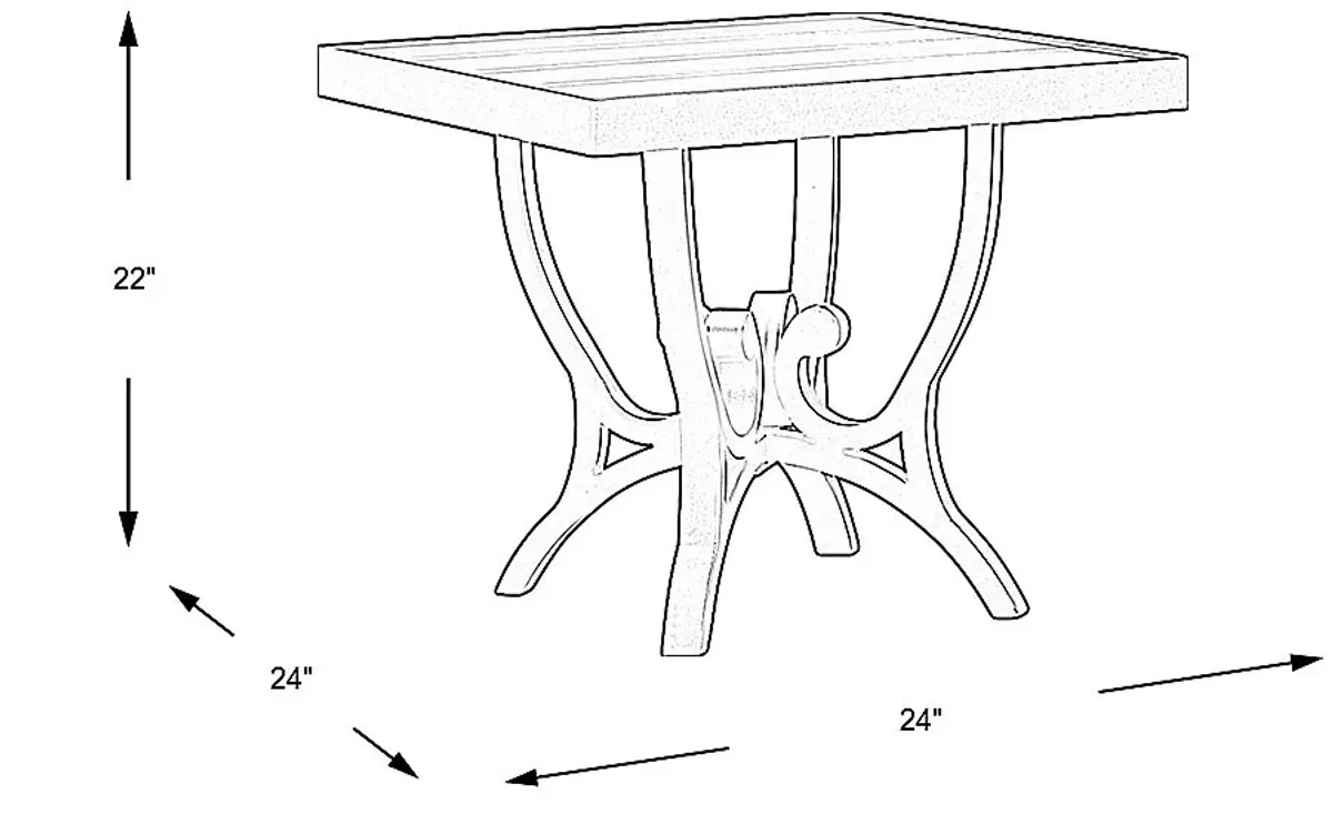 Lake Breeze Aged Bronze Square Outdoor End Table