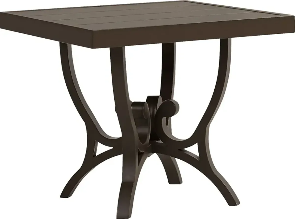 Lake Breeze Aged Bronze Square Outdoor End Table