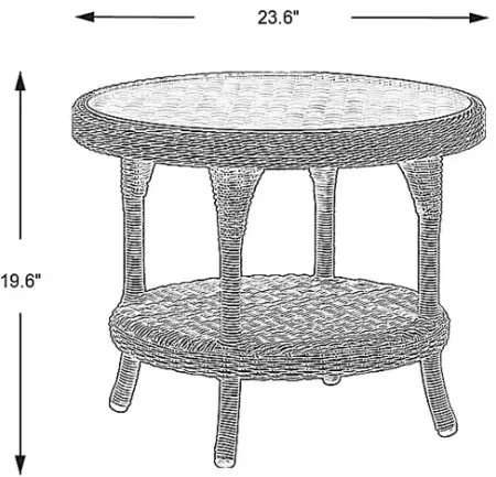 Hamptons Cove Gray Outdoor Round End Table