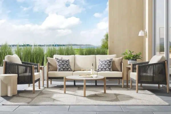 Koda Charcoal 4 Pc Outdoor Seating Set