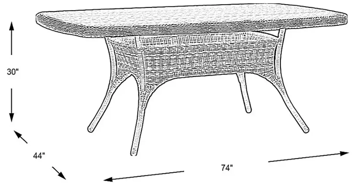 Hamptons Cove Gray 74 in. Rectangle Outdoor Dining Table