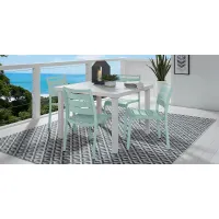 Park Walk White 5 Pc 40 in. Square Outdoor Dining Set with Arctic Chairs