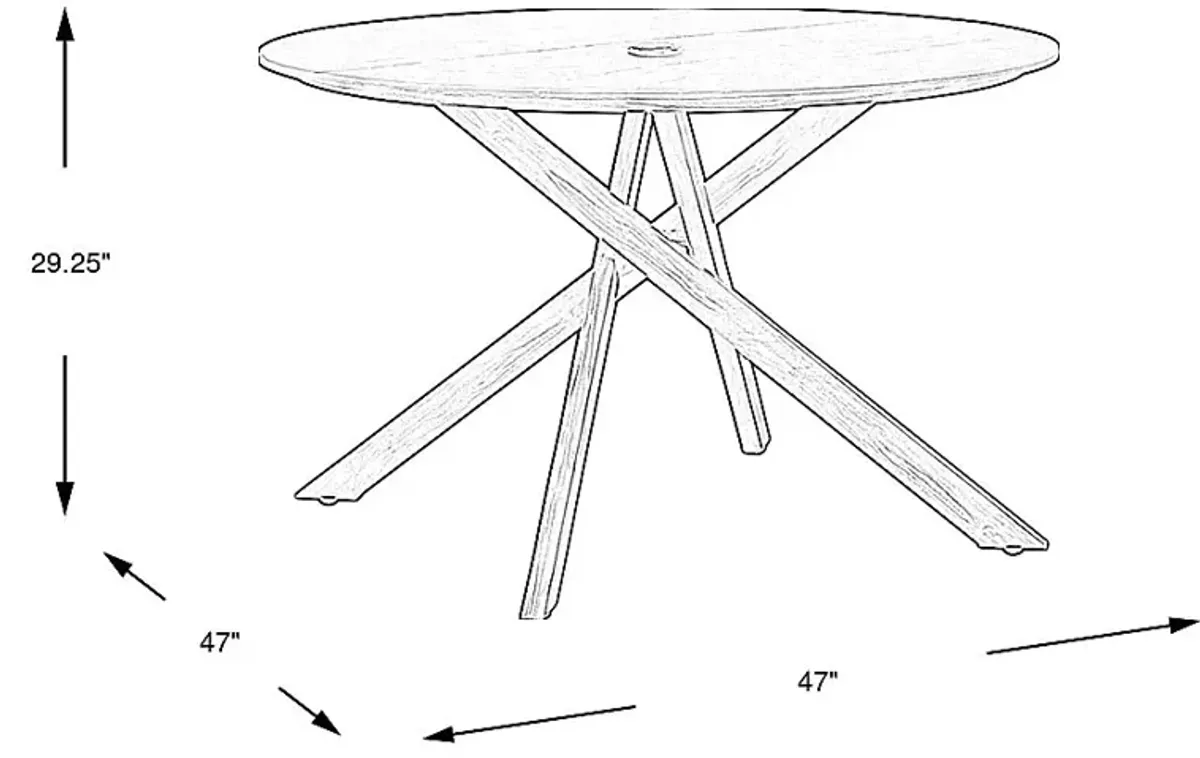 Logen Natural Round Outdoor Dining Table