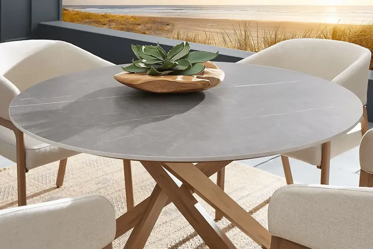 Logen Natural Round Outdoor Dining Table