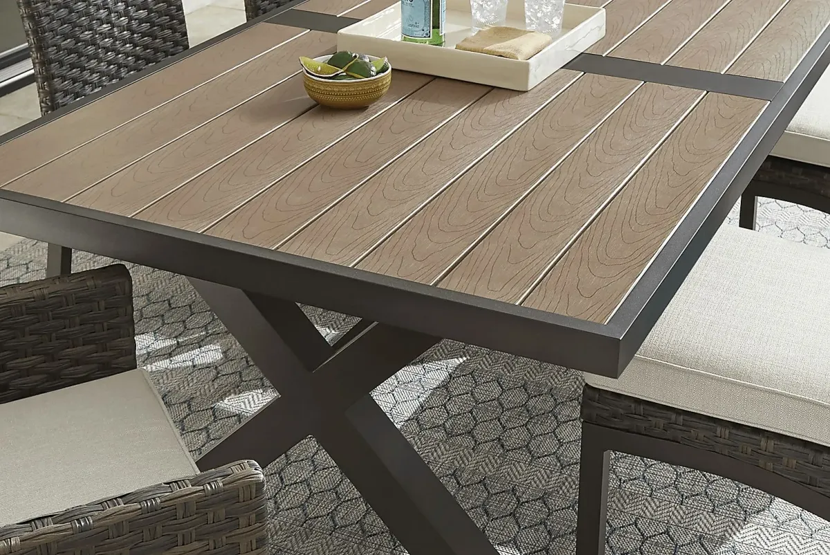 Rialto Brown 71 in. Rectangle Outdoor Dining Table