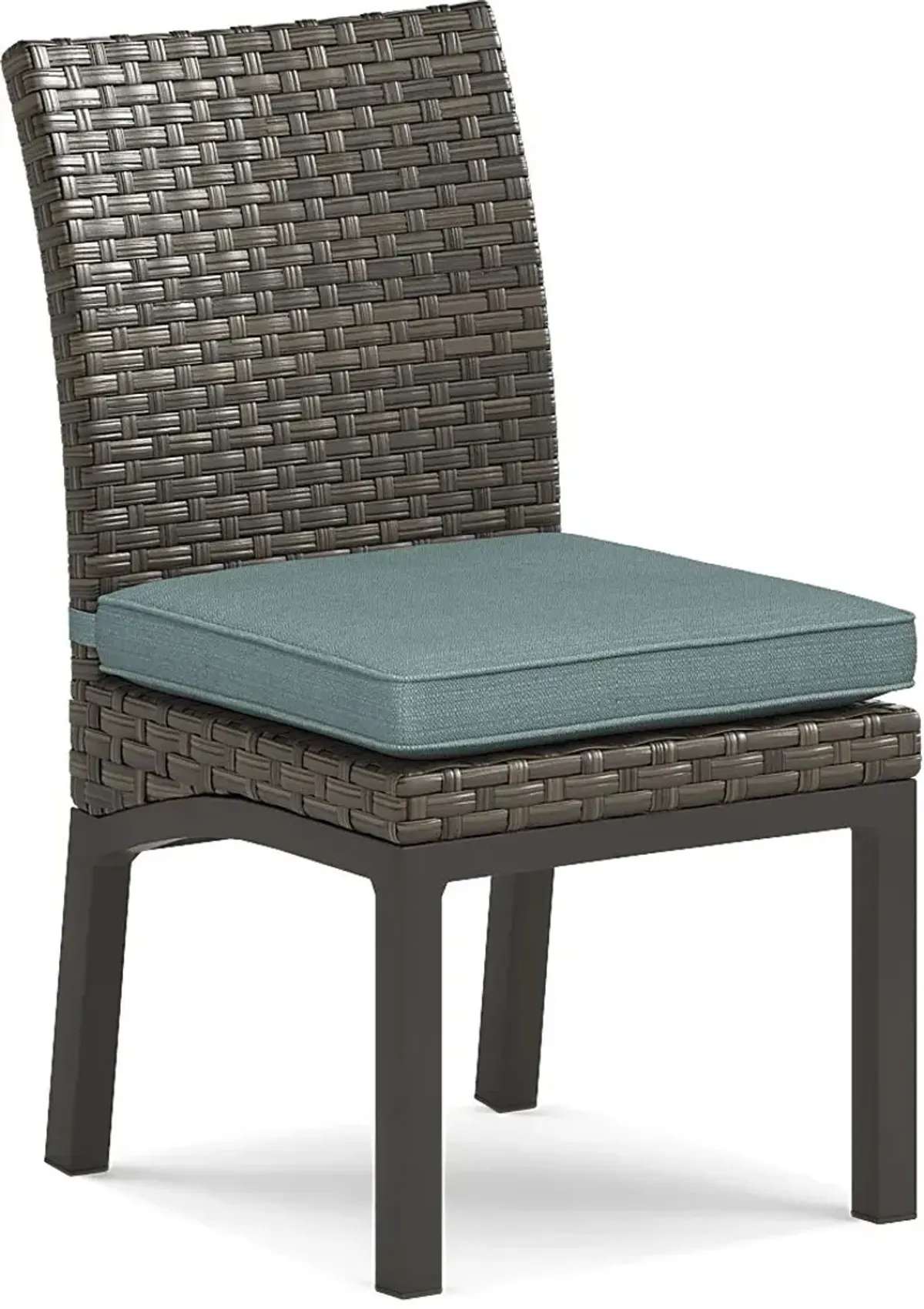 Rialto Brown 5 Pc 71 in. Rectangle Outdoor Dining Set with Aqua Cushions