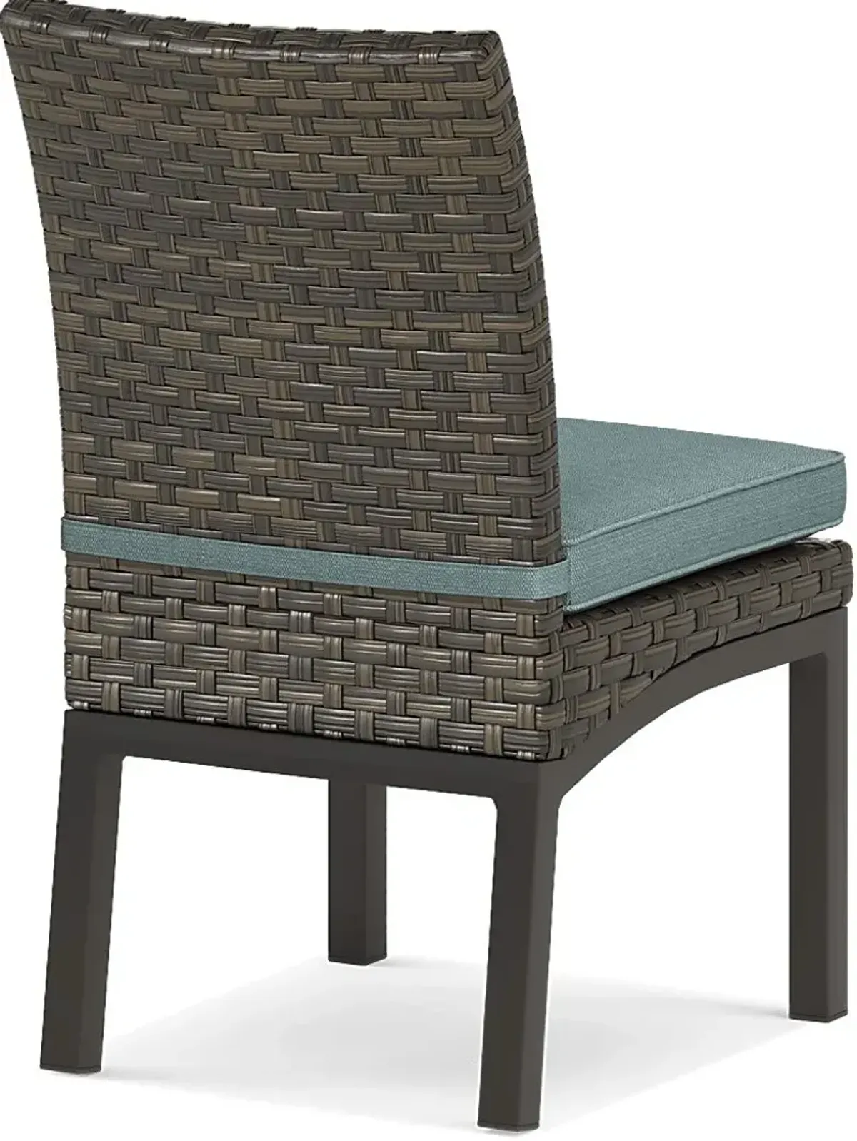 Rialto Brown 5 Pc 71 in. Rectangle Outdoor Dining Set with Aqua Cushions