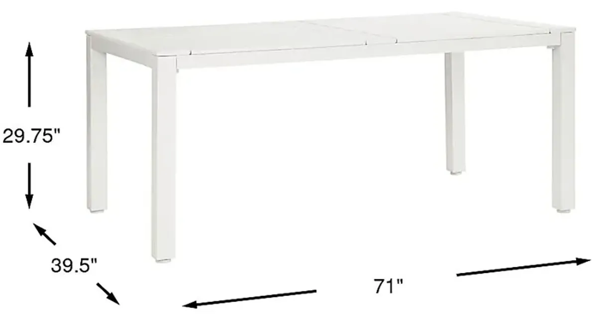 Eastlake White 71 in. Outdoor Dining Table