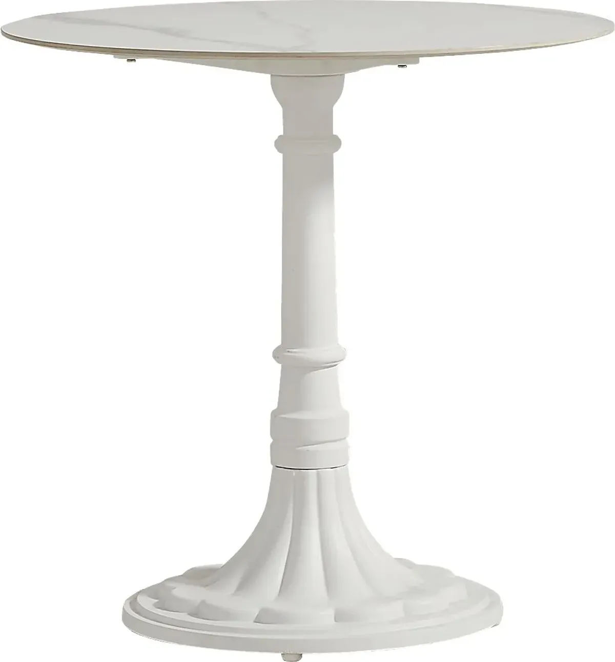 Juliette II White 30 in. Round Outdoor Dining Table