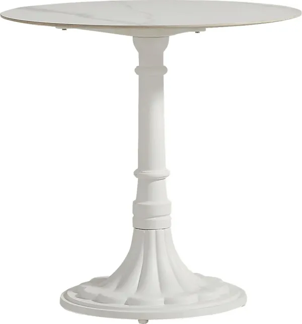 Juliette II White 30 in. Round Outdoor Dining Table
