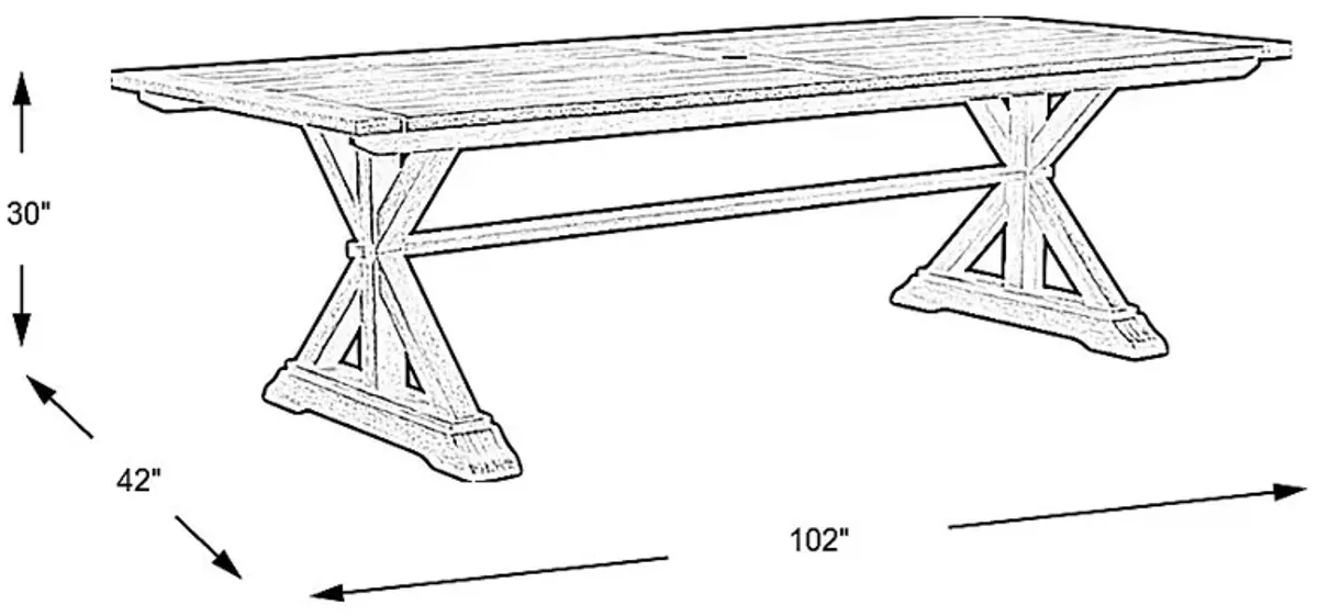 Siesta Key Light Wood 102 in. Rectangle Outdoor Dining Table