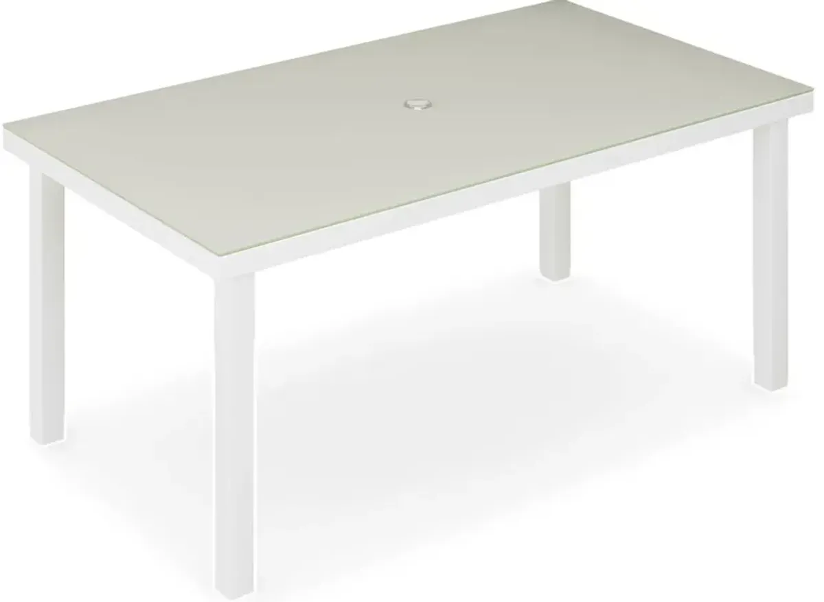 Solana White 70 in. Rectangle Outdoor Dining Table